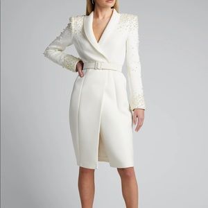 BADGLEY MISCHKA Pearl Scuba Coat Dress NWT